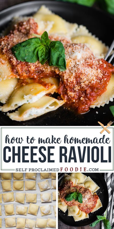 Homemade Cheese Ravioli, Four Cheese Ravioli, Ravioli Homemade, Cheese Ravioli Recipe, Ravioli Recipe Homemade, Homemade Pasta Dough, Homemade Pasta Recipe, Homemade Ravioli, Weeknight Recipes