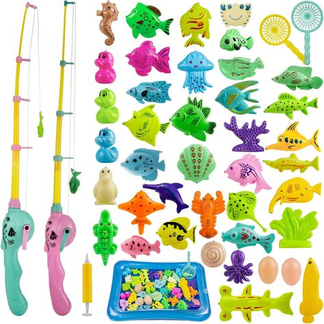 ZWOOS Fishing Toy, Pack of 44 Magnetic Fishing Game, Bath Toy, Bath Toy, Water Toy, Bath Toy for Toddlers, Children, Toy, Outdoor Games, Educational Game, Children Pool Mat, Magnetic Fishing Game, Fishing Toys, Bath Toys For Toddlers, Baby Bathroom, Fishing Game, Baby Hands, Fishing Pole, Water Toys