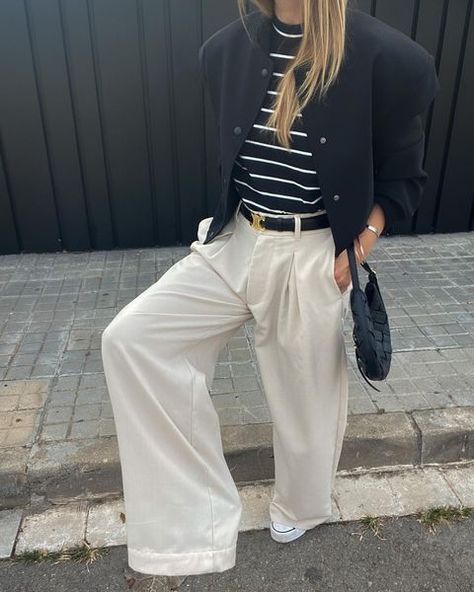 Colette Pants, Jean Wide Leg, Colored Sneakers, Transitional Outfits, Transition Outfits, October 27, Wide Pants, Pants Outfit, Varsity Jacket