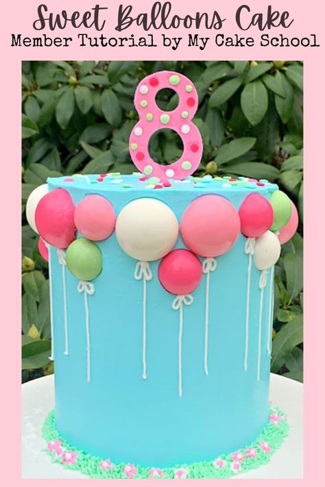 Sweet Balloons Cake | My Cake School My Cake School, Balloons Cake, Balloon Cake, Kids Cakes, Cake Decorating Videos, Pineapple Cake, Cake Videos, Cake Mix Recipes, Spice Cake