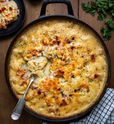 Indulge in a comforting dish of Ranch Scalloped Potatoes and Ham. Tender potatoes and ham baked with a creamy, cheesy ranch sauce. Ranch Scalloped Potatoes, Cajun Potato Soup, Sausage Vegetable Soup, Wife Recipes, Casserole Meals, Cajun Potatoes, Potatoes And Ham, Ham And Potato Casserole, Potatoes Vegetables