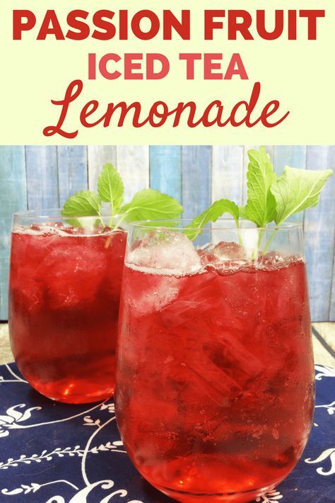 Iced Passion Fruit Tea Lemonade is so simple to make, it will leave you wondering why you haven't made this fruity iced tea yourself at home before. The combination of the sweet passion tea and the tart lemonade combine with a hint of vanilla for a deliciously refreshing beverage. Alcoholic Iced Tea, Iced Passion Tea, Tea Lemonade Recipe, Lemonade Tea Recipe, Fruit Drinks Recipes, Passion Tea Lemonade, Passion Fruit Tea, Iced Tea Drinks, Iced Tea Recipe