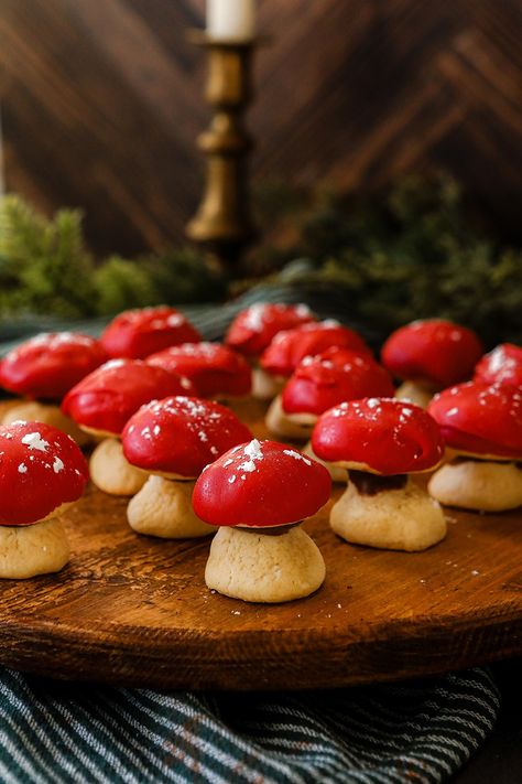 Russian Mushroom Cookies or Gribochky are a popular holiday treat in Russian and the Eastern European countries. Click here to make them! Russian Cookies, Mushroom Cookies, Around The World Food, Ukrainian Recipes, Fun Deserts, Christmas Cookies Easy, Best Christmas Cookies, Holiday Cookie Recipes, Cookie Party