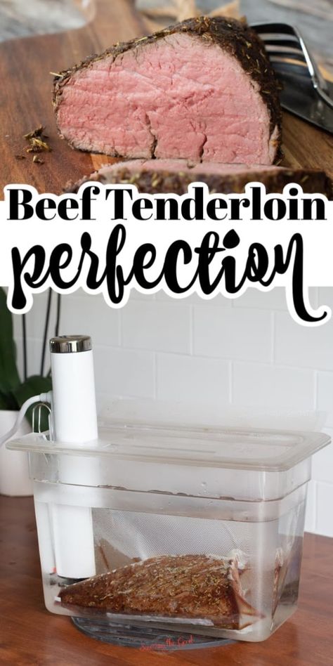 Sous Vide Beef Tenderloin, Sous Vide Recipes Beef, Sous Vide Beef, Beef Tenderloin Recipe, Cooking Beef Tenderloin, Whole Beef Tenderloin, Beef Loin, Beef Tenderloin Recipes, Beef Tenderloin Roast