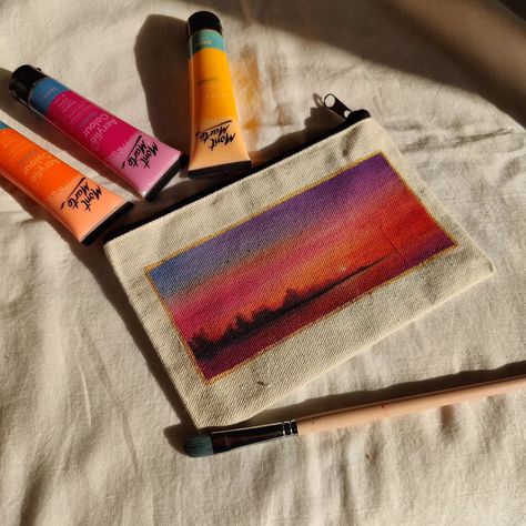 I think I found my new favourite pouch 🥺 Acrylic paintings, canvas pouches, painting daily 💖 Canvas Pouch Painting Ideas, Canvas Pouch Painting, Painted Canvas Pouch, Pouch Painting, Diwali Decoration Items, Paintings Canvas, Diwali Decoration, Canvas Bags, Diwali Decorations