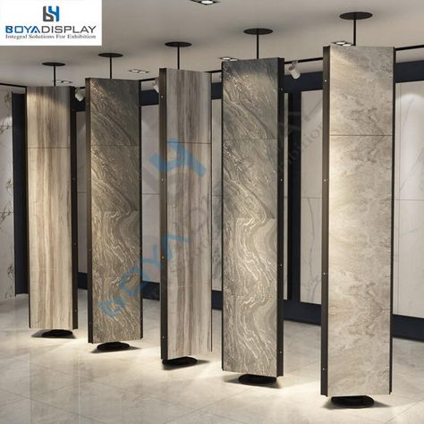 360 rotating 3 sides tile display rack (7) House Bathroom Designs, Tile Display, Bathroom Showrooms, Showroom Display, Kitchen Showroom, Tile Showroom, Showroom Interior Design, Ceiling Design Bedroom, Modern Tiles