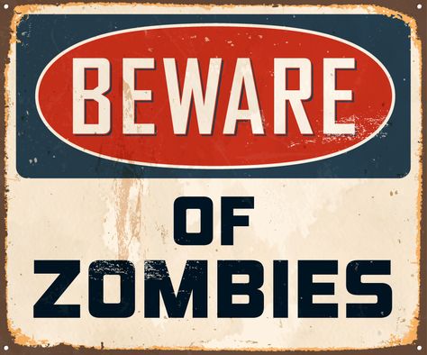 Sheet Metal Drawing, Beware Sign, Plate Wall Art, Metal Wall Plaques, Zombie Walk, Retro Metal Signs, Tin Walls, Wall Art Crafts, Man Cave Gifts