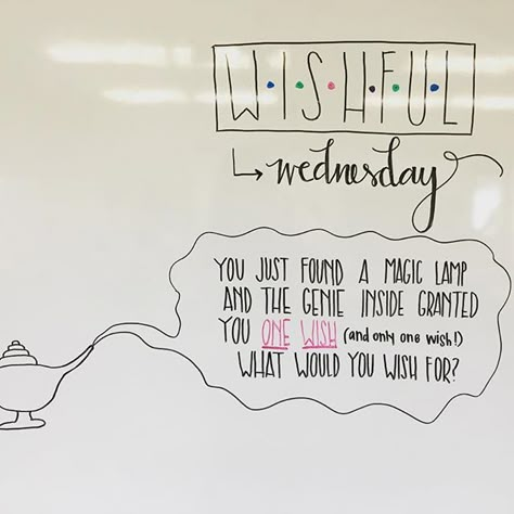 You just found a magic lamp and the gene just granted you one wish. What would you wish for? Whiteboard Prompts, Whiteboard Messages, Responsive Classroom, Morning Activities, Daily Writing Prompts, Bell Work, Magic Lamp, Daily Writing, One Wish