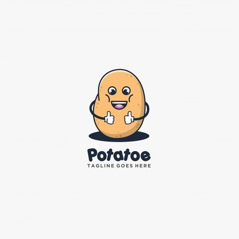 Potato good pose smile cute style illust... | Premium Vector #Freepik #vector #logo #food #menu #label Chicken Restaurant Logos, Fruits Logo, Supermarket Logo, Minimal Logo Branding, Organic Food Logo, Cooking Logo, Smile Cute, Vintage Restaurant, Fruit Photography