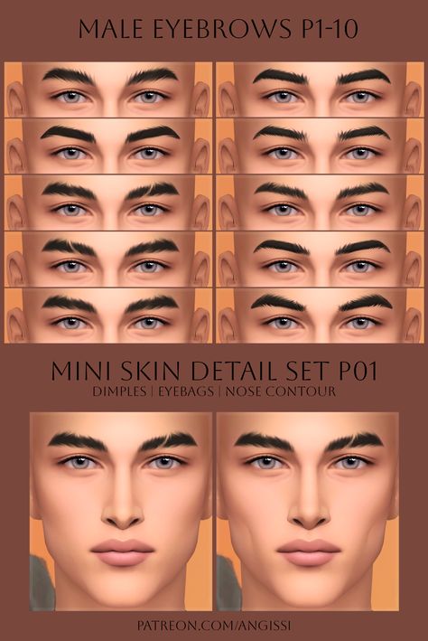 Sims4 Cc Skin Preset, Body Skin Details Sims 4 Cc, Sims 4 Male Contour Cc, Ts4 Cc Dimples, Sims 4 Maxis Eyebrows, Dimples Cc Sims 4, Sims 4 Cc Maxis Match Eyebrows Male, Sims 4 Male Contour, Sims 4 Cc Smooth Skin