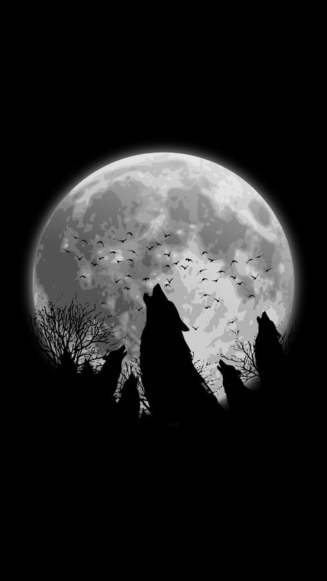 nightmare wallpaper. Dark Animal Wallpaper, Moon Wolf Wallpaper, Nightmare Wallpaper, Couple Wattpad, Sigma Logo, Wolf And The Moon, Black And White Wolf, Wolf And Moon Tattoo, Sleeping Wolf