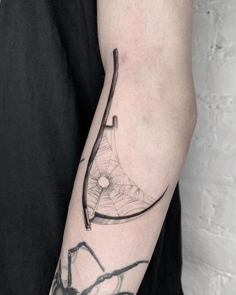 Scythe Tattoo, Underground Tattoo, Line Work Tattoo, Dot Work Tattoo, Dream Music, Fine Line Tattoos, Tiger Cat, Forearm Tattoo, Book App