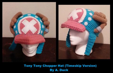 Chopper Hat - Timeskip Version by Milayou on DeviantArt Crochet One Piece Anime, Chopper Hat, Crochet Hat Patterns, Crochet One Piece, Tony Chopper, Crochet Cow, Crochet Design Pattern, Kawaii Crochet, Hat Patterns