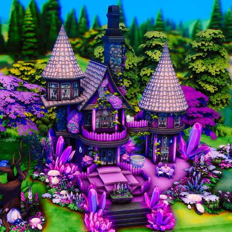 Sims 4 Tree House, Sims 4 Mermaid Build, Sims 4 Mermaid House, Sims 4 Magic Realm Build, Alien House Sims 4, Sims 4 Witch House, Sims 4 Mermaid House No Cc, Sims 4 Photography, Magical House