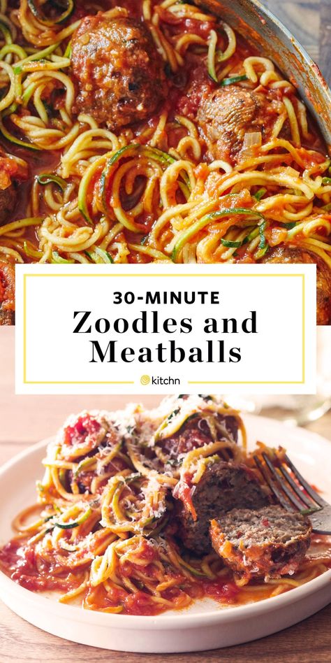 Zucchini Noodles Recipes, Cooking Zoodles, Resep Pasta, Zucchini Noodle Recipes, Noodles Recipes, Spiralized Zucchini, Zoodle Recipes, How To Cook Meatballs, Top Chicken Recipes