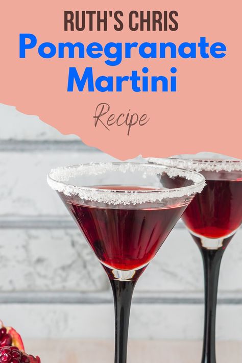 Pomegranate Martini in a glass Pomegranate Martini Recipe, Pomegranate Liqueur, Pomegranate Martini, Ruths Chris Steakhouse, Flavored Ice Cubes, Tart Flavors, Ruth Chris, Grilled Halloumi, Special Drinks