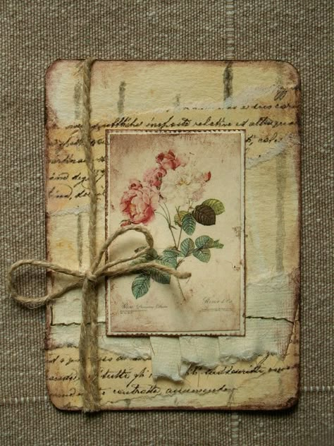 ATC_traded Art Assemblage, Paper Artsy, Shabby Chic Cards, Bookmaking, Atc Cards, Paper Ideas, Journal Art, Vintage Junk Journal, Garden Fountains