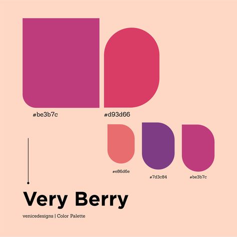 Very Berry Color Palette Very Berry, Graphic Design Color Combinations, Berry Colour Palette, Berry Palette, Berries Color Palette, Berry Color Palette, Valentines Color Palette, Brand Color Palette Purple, Purple And Red Branding