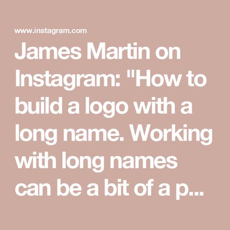 James Martin on Instagram: "How to build a logo with a long name.  Working with long names can be a bit of a pain for a logo designer, especially when the name is the actual name of the person as you can’t get rid of anything.  The important thing is to focus on hierarchy and what’s the most important elements that need the viewers focus.  I knew that Reggie was going to be predominantly using his mascot, but his name needed to work as one layer that was together.  Bumping the word “photography” down to a sub heading allowed us a little more room to move.  We also locked this up in a badge style design which is also a great way to cater to long names.  Find a balance based on the clients application and you are golden.  #logo #logodesigner #logoprocess #logoideas #logomaker #graphicdesigne Long Name Logo, Word Photography, Long Names, Wordmark Logo Design, Typography Logo Inspiration, Logo Process, Longest Word, Golden Logo, Word Mark Logo