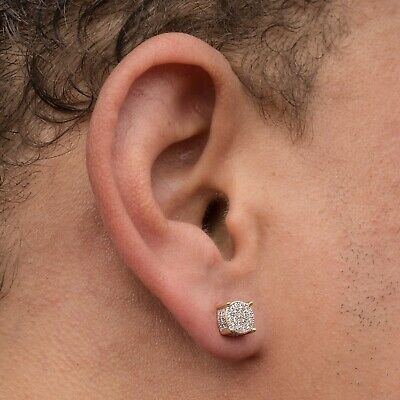 Diamond Studs For Men, Ear Studs For Men, Best Earrings For Men, Studs For Men, Cool Ear Piercings, Stud Earrings For Men, Tragus Piercing, Mens Gold Jewelry, Round Solitaire