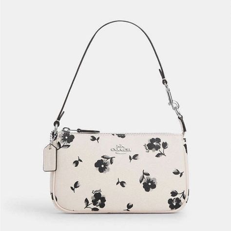 Nwt Coach Nolita 19 With Floral Print Cp476 Printed Coated Canvas And Smooth Leather Two Credit Card Slots Inside Multifunction Pocket Zip-Top Closure, Fabric Lining Handle With 6 1/4" Drop 7 1/2" (L) X 4 1/2" (H) X 2" (W) Style No. Cp476 Silver/Chalk Multi Coach Nolita 19, Coach Nolita, Nolita 19, My Style Bags, Cute Wallets, Girly Bags, Handbag Heaven, Fancy Bags, Coach Shoulder Bag