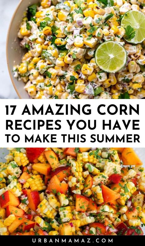 Looking for amazing corn recipes you have to make this summer? Check out this list of 17 most popular corn recipes to make for summer. Best Corn Recipes Thanksgiving, Dinner With Corn, Recipes With Corn, Summer Corn Recipes, Best Corn Recipe, Fresh Corn Recipes, Refreshing Summer Recipes, Recipes For Lunch, Corn Recipe