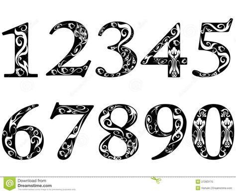 Calligraphy Numbers, Cursive Numbers, Fancy Numbers, Number Tattoo Fonts, Graffiti Ideas, Numbers Typography, Tatuagem Masculina Pequena, Number Fonts, Number Tattoos