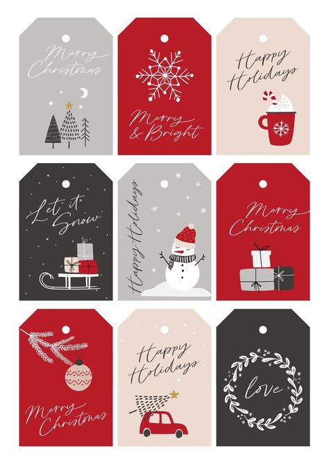 Christmas Gift Tags Printable Templates, Christmas Stickers Printable, Canva Christmas, Christmas Gift Tags Handmade, Merry Christmas Gift Tags, Tags And Labels, Christmas Tags Printable, Xmas 2024, Merry Christmas Love