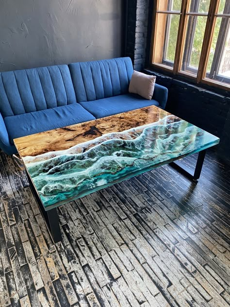 Epoxy Resin Table Custom Table Made to Order Table Ocean | Etsy Resin Tables, Table Resin, Resin Table Top, Custom Dining Tables, Ocean Design, Epoxy Table, Epoxy Resin Table, Resin Furniture, Epoxy Resin Crafts