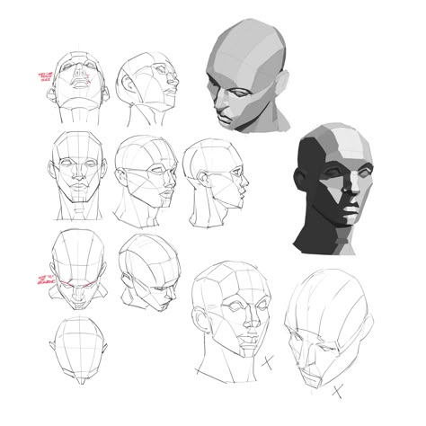 A Face Drawing, Anime Heads, Art Anatomy, Shadow Drawing, Learning To Draw, 얼굴 드로잉, Drawing Body Poses, Anime Illustration, 얼굴 그리기