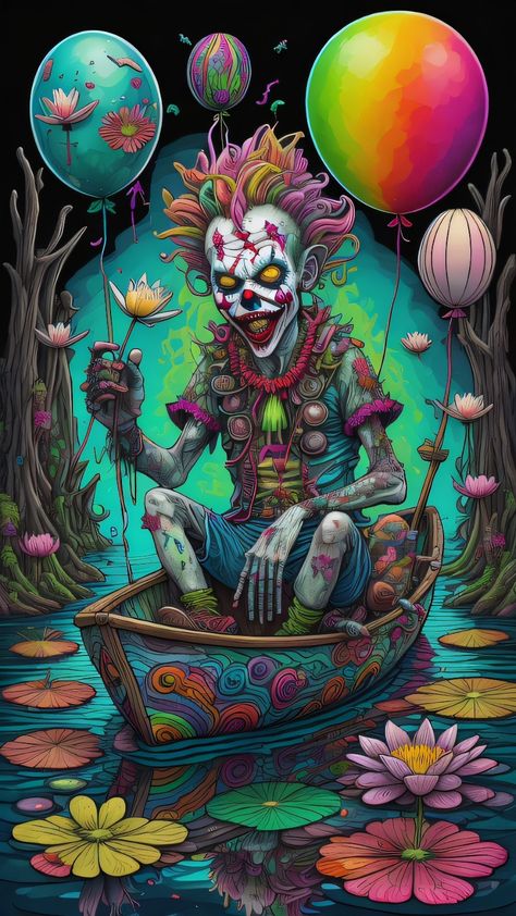 Trippy Comic Art, Gaming Images, Evil Clown Tattoos, Dope Cartoons, Clown Tattoo, Horror Artwork, Evil Clowns, Optical Illusions Art, Desenho Tattoo