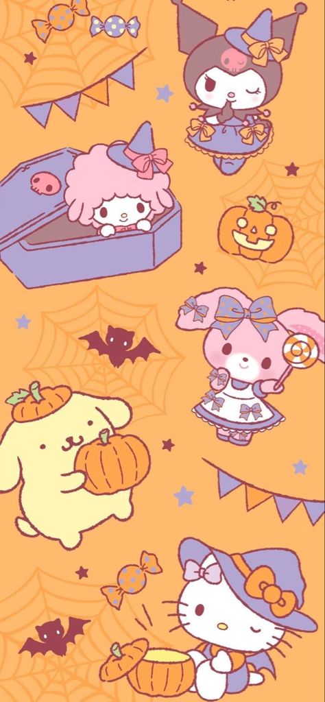 Sanrio Halloween Wallpaper, Season Wallpapers, Hello Kitty Halloween Wallpaper, Sanrio Halloween, Sanrio Wallpapers, Hello Kitty Wallpaper Hd, Halloween Wallpaper Backgrounds, Kitty Pictures, Halloween Wallpaper Cute