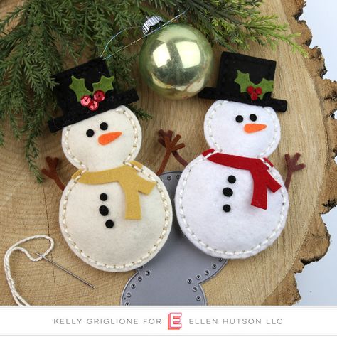 Diy Snowman Decorations, Diy Felt Christmas Ornaments, Hat Ornament, Felt Snowman, Felt Crafts Christmas, Snowman Hat, Felt Christmas Decorations, Diy Snowman, Diy Felt