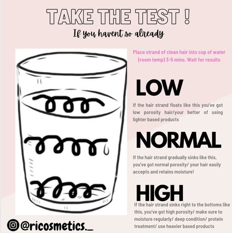 Hair porosity test | Hair porosity | Hair care | test | water test | Healthy hair | Manage hair| Hair tips Natural Hair Journey Tips, Hair Journey Tips, Natural Hair Care Routine, Afro Hair Care, Healthy Hair Routine, Natural Hair Routine, Curly Hair Care Routine, Natural Hair Growth Tips, Hair Care Growth