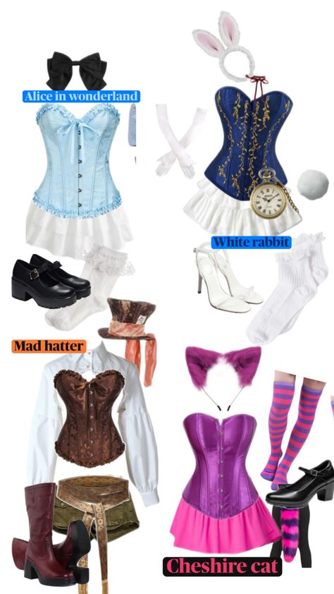 Halloween,Alice in wonderland,October Mad Hatter Tea Party Ideas Outfits, Alice In Wonder Land Costume, Alice And Wonderland Trio Costume, Alice In Wonderland Halloween Costume College, Alice In Wonderland Alice Costume, Chesire Costume, Alice In Wonderland Flower Costume, Cute Halloween Costumes Alice In Wonderland, Halloween Costumes Alice In Wonderland