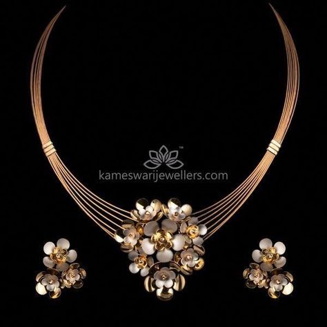 Italian Necklace Gold Jewelry, Italian Gold Jewellery Design, Italian Jewellery Design, Italian Jewelry Designers, Antique Gold Necklace, Kameswari Jewellers, Italian Gold Jewelry, Antique Gold Jewelry Indian, Modern Gold Jewelry