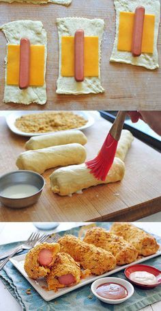 Crescent Dogs, Crescent Roll Recipes, Hot Dog Recipes, Dog Recipes, Finger Food, Appetizer Snacks, The Table, Easy Recipe, Finger Foods