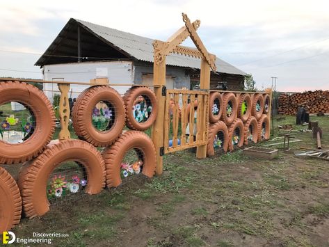 Brilliant Way To Reuse And Recycle Old Tires | Engineering Discoveries Tyre Garden, Tire Playground, Eco Roof, Kids Outdoor Playground, Tire Craft, Reuse Old Tires, Tire Garden, Reuse And Recycle, Tyres Recycle