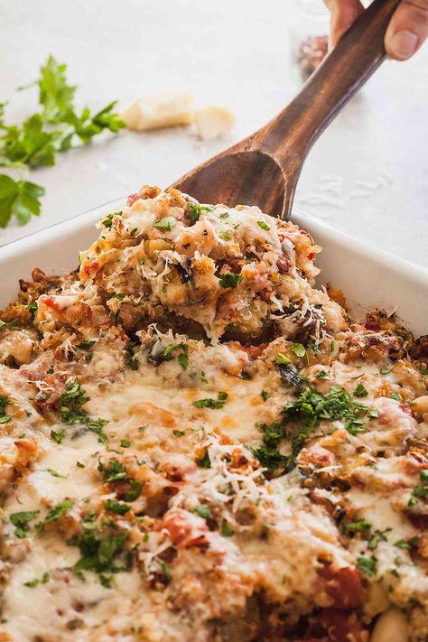 Veggies Most Dinner, Baked Quinoa Casserole, Italian Sausage And Quinoa Recipes, Quinoa Dump Dinner, Quinoa Lasagna Bake, Healthy Italian Casserole Recipes, Zucchini Quinoa Casserole, Casseroles With Quinoa, Dump And Bake Quinoa Casserole