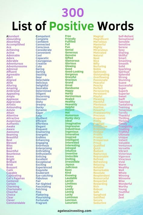 List of Positive words to live by. Over 1,000 positive words of encouragement to add to your vocabulary. Find positive words for school, friends, work, love, or life. Thinking of what is positive keeps your mind on what is good. You will find more blessings and opportunities in your life and not worry about the bad. They give you the motivation to try new things. #positivewords #wordsofencouragement #wordstoliveby #positive Positive Descriptive Words For People, Affirmation For English Speaking, Words To Make You Feel Better, Interesting Words In English, Nice Words To Describe People, Word Lists For Writers, Other Words For Sorry, Powerful Words To Live By, Powerful Words List