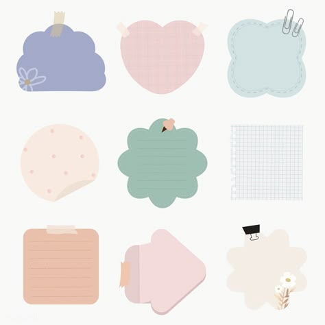 Set of notepaper on transparent | premium image by rawpixel.com / Chayanit Notepaper, Note Writing Paper, Writing Paper Printable, Memo Paper, Notes Art, Stickers Kawaii, Notes Planner, Pastel Paper, Paper Background Texture