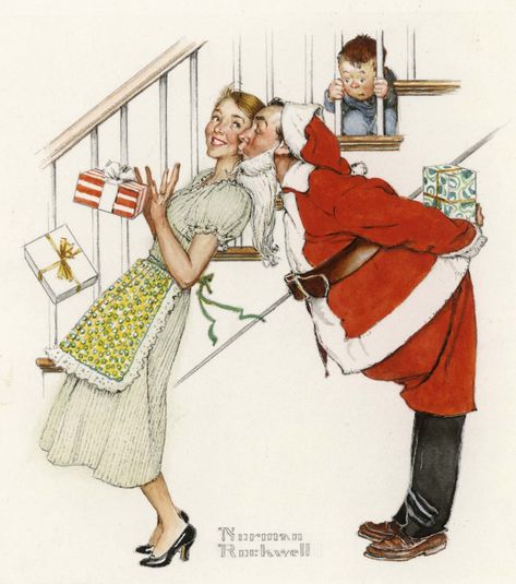 The photos behind Norman Rockwell's iconic holiday paintings Paragon Monday Morning LinkFest Norman Rockwell Christmas, Norman Rockwell Art, Santa Klaus, Rockwell Paintings, Norman Rockwell Paintings, Holiday Painting, Decoupage Vintage, Images Vintage, Old Fashioned Christmas