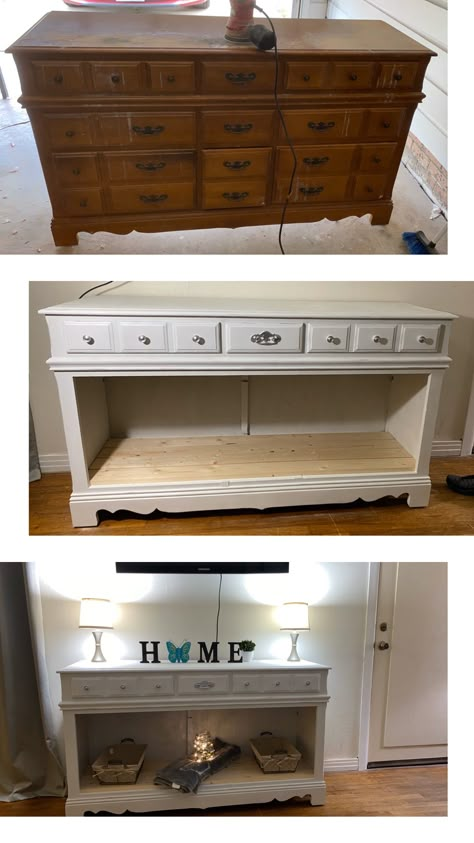 Old Dresser To Tv Stand, Diy Dresser With Mirror, Diy Tv Stand From Dresser, Dresser Makeover Into Tv Stand, Dresser Into Tv Stand Diy, Repurpose Dresser To Tv Stand, Turn Dresser Into Tv Stand, Dresser Turned Tv Stand, Diy Dresser Into Tv Stand