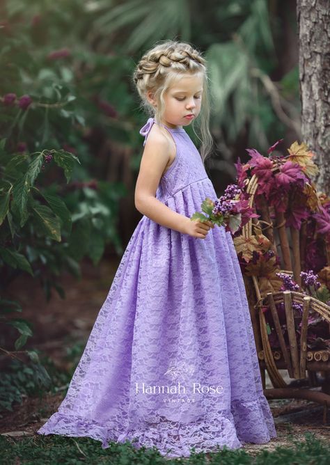 Lavender Flower Girl Dress, Lilac Flower Girl Dresses, Bohemian Flower Girl Dress, Bohemian Flower Girl, Vintage Flower Girls, Purple Flower Girl Dress, Lace Flower Girl Dress, Lilac Bridesmaid Dresses, Hannah Rose