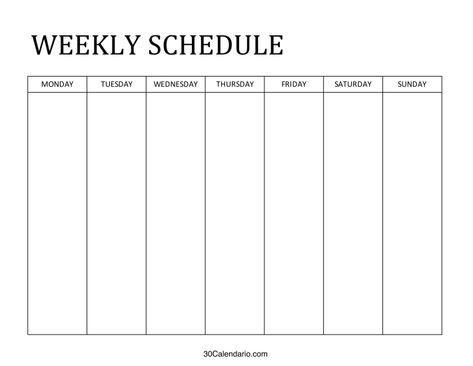 Free Weekly Schedule Template Printable - Editable Blank 7 Day Planner | Printable Planner For Moms by  Jimmy Mann Free Weekly Planner Templates, Weekly Schedule Template, Weekly Calendar Template, Weekly Schedule Printable, Weekly Planner Free Printable, Weekly Planner Free, Week Schedule, Planning Calendar, Schedule Templates