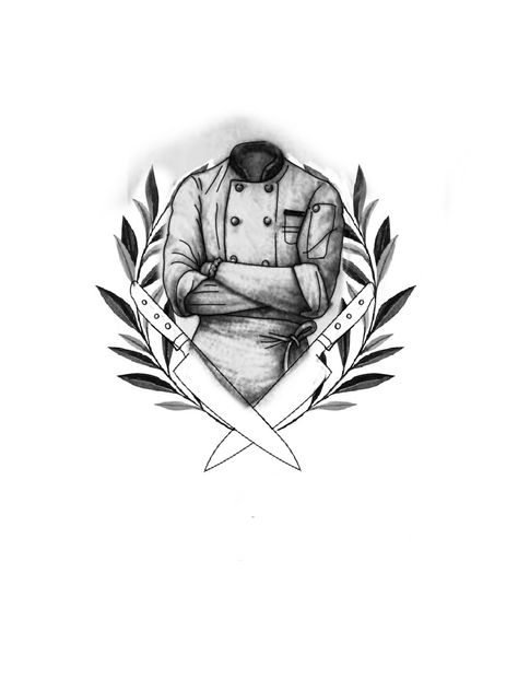 Tattoo For Chef For Men, Chef Tatoos Culinary Tattoos, Chef Tattoo Design, Chef Knife Tattoo, Chef Tattoo Ideas, Anime Chef, Culinary Tattoos, Small Dope Tattoos, Chef Tattoo