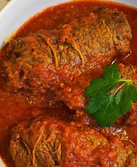 ITALIAN VEAL BRACIOLE (GRANDMA'S RECIPE) -  #Braciole #Grandmas #Italian #Recipe #Veal Veal Braciole Recipe, Italian Veal Recipes, Braciole Recipe Italian, Veal Cutlet Recipes, Veal Dishes, Stuffed Beef, Braciole Recipe, Veal Steak, Veal Cutlet