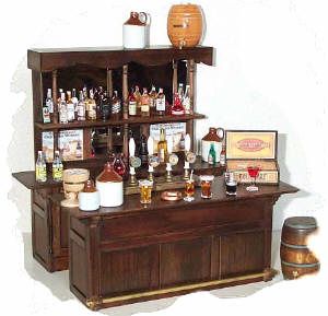 Miniature Fully Stocked Bar Miniature Restaurant, Dollhouse Bar, Miniature Bar, Western Saloon, Room Box Miniatures, Dolls House Shop, Maileg Mouse, Calico Critter, Barbie Diorama