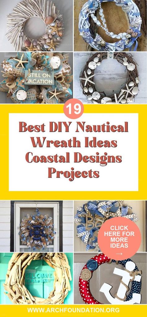 Sail into simplicity with DIY nautical wreaths, blending maritime vibes with welcoming decor. Fall Nautical Wreaths, Coastal Wreath Diy, Port Hole Window Ideas, Nautical Wreath Ideas, Nautical Wreaths, Nautical Decor Diy, Diy Nautical Decor, Diy Nautical, Beach Inspired Decor