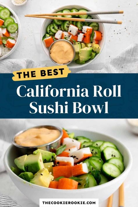 California Roll Sushi Bowl, Deconstructed Sushi Bowl, California Roll Recipes, Spicy California Roll, Deconstructed Sushi, California Roll Sushi, Sushi Bowl Recipe, Beef Recipe Instant Pot, Sushi Roll Recipes